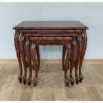 Plum Lükens Oymalı Ceviz Zigon Sehpa